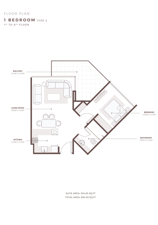 Azizi Beach Oasis 1 BR Type 2
