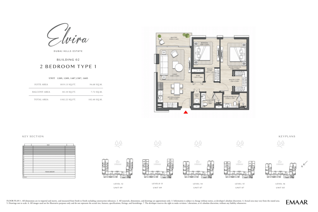 Emaar Elvira 2 BHK Type 1