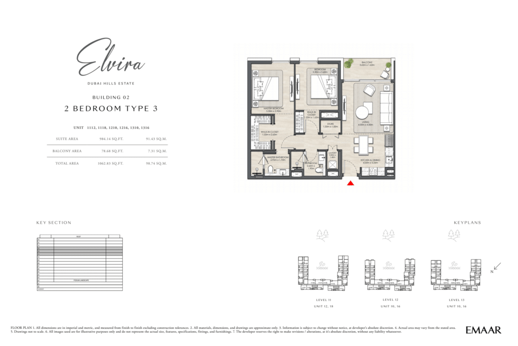 Emaar Elvira 2 BHK Type 3