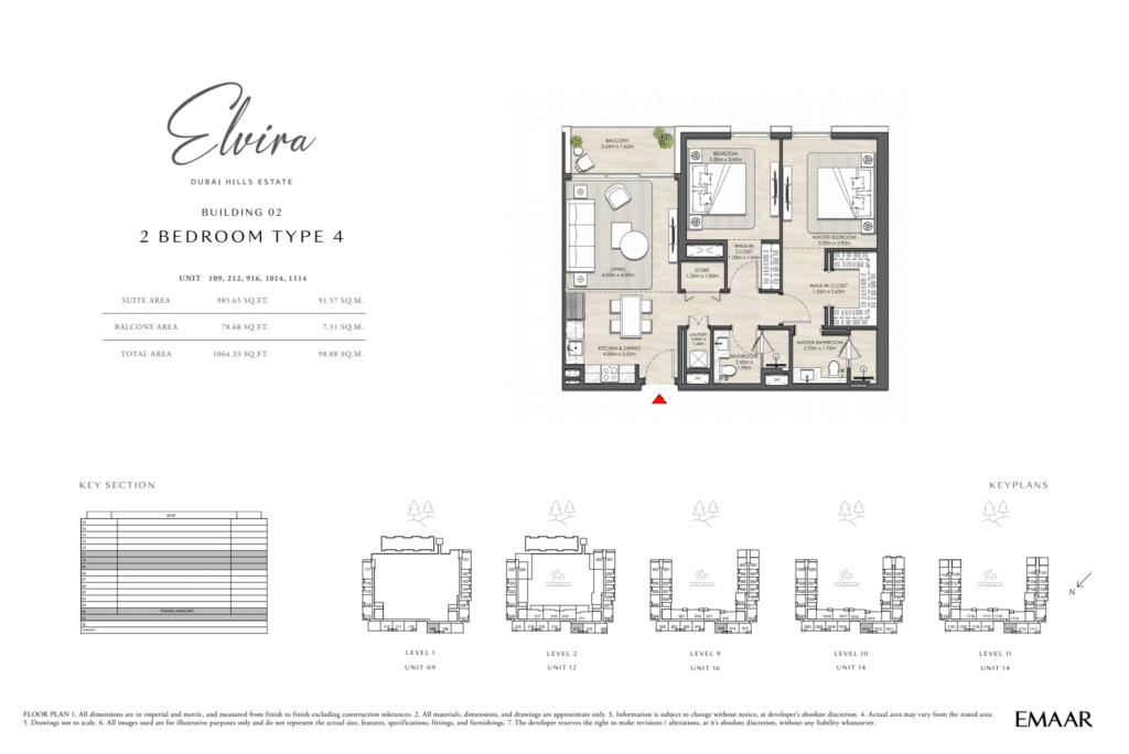 Emaar Elvira 2 BHK Type 4