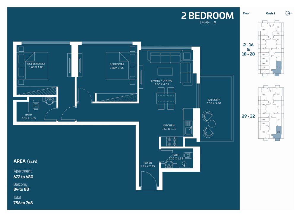 Oasiz_floor_plans_2 BR Type A