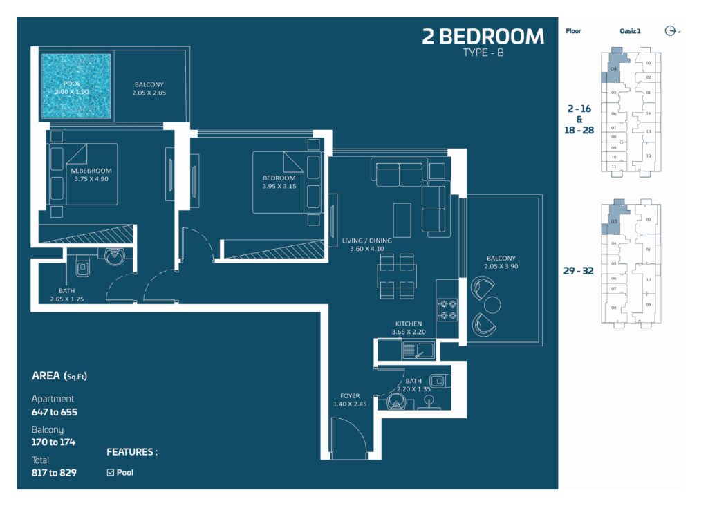 Oasiz_floor_plans_2 BR Type B