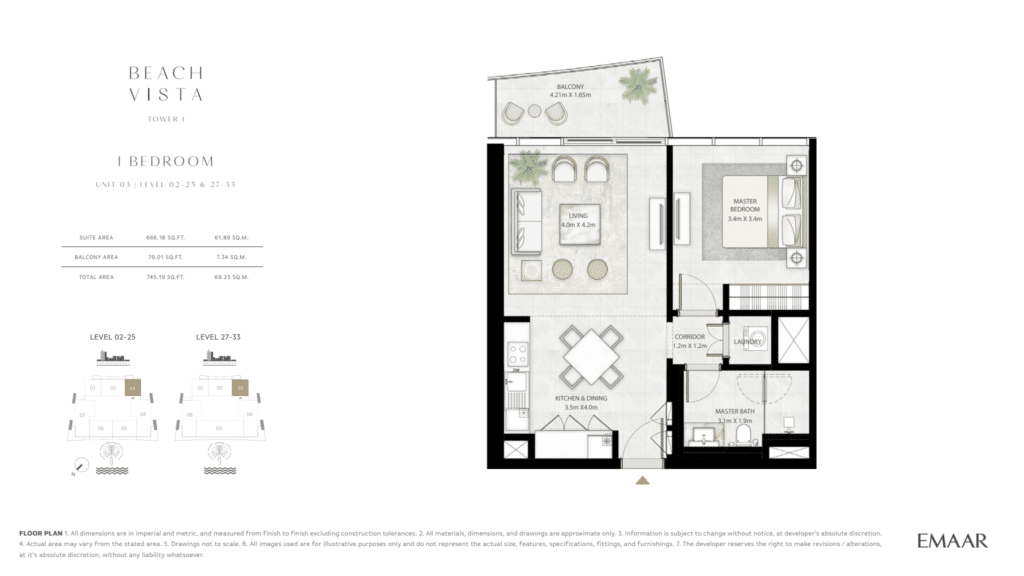 Beach Vista Tower 1 1Bhk Unit 3