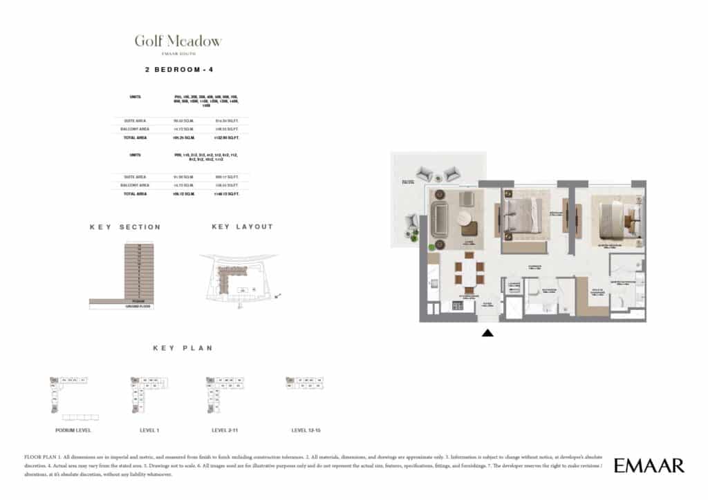 emaar golf meadow 2bd type 4