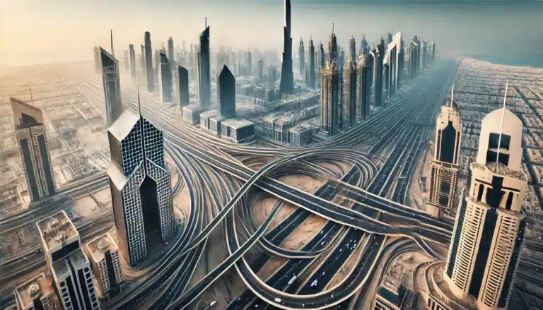 A bird’s eye view of Dubai’s roads.