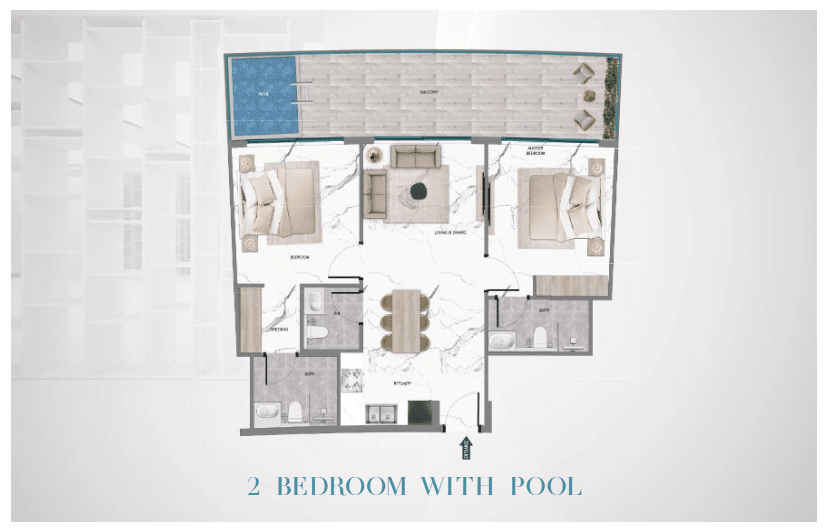 samana barari heights 2bd with pool
