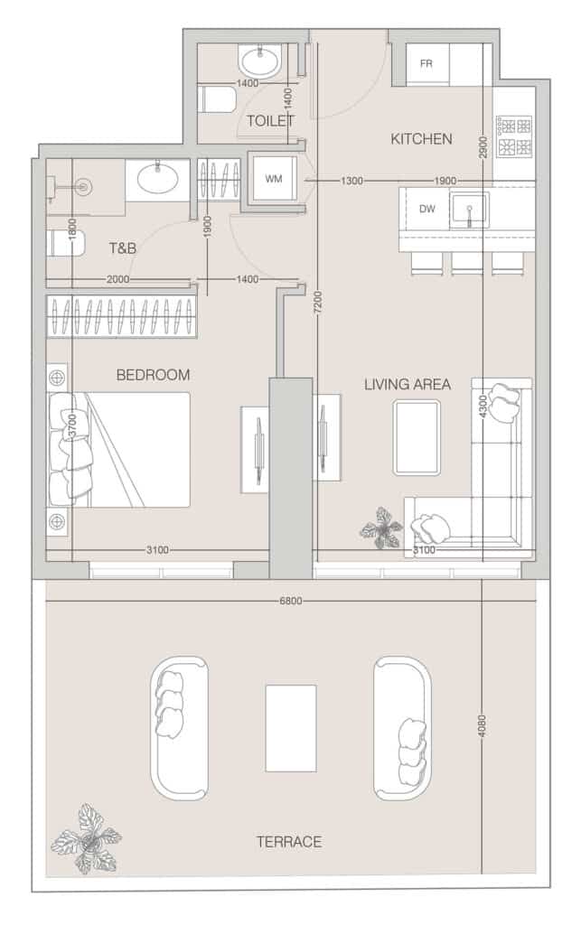 object1 the f1fth tower 1 BHK TYpe a