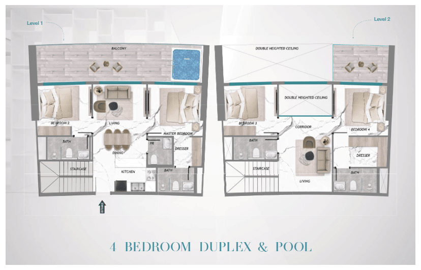 samana barari heights 4 bd duplex and pool