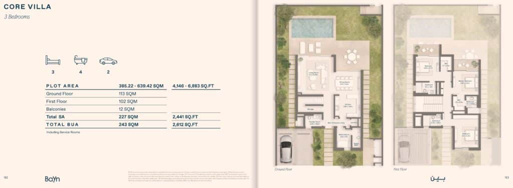 ora bayn 3 bedroom core villas