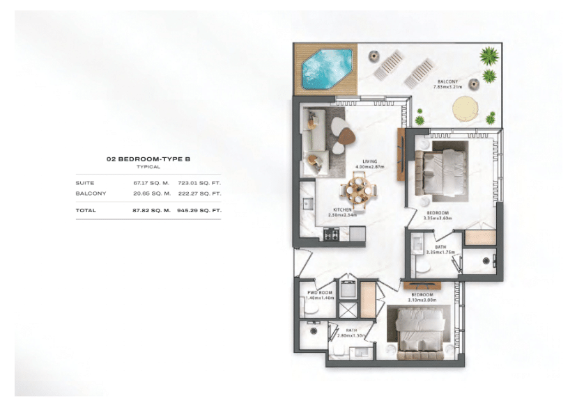 Panthoen one central 2bhk type B