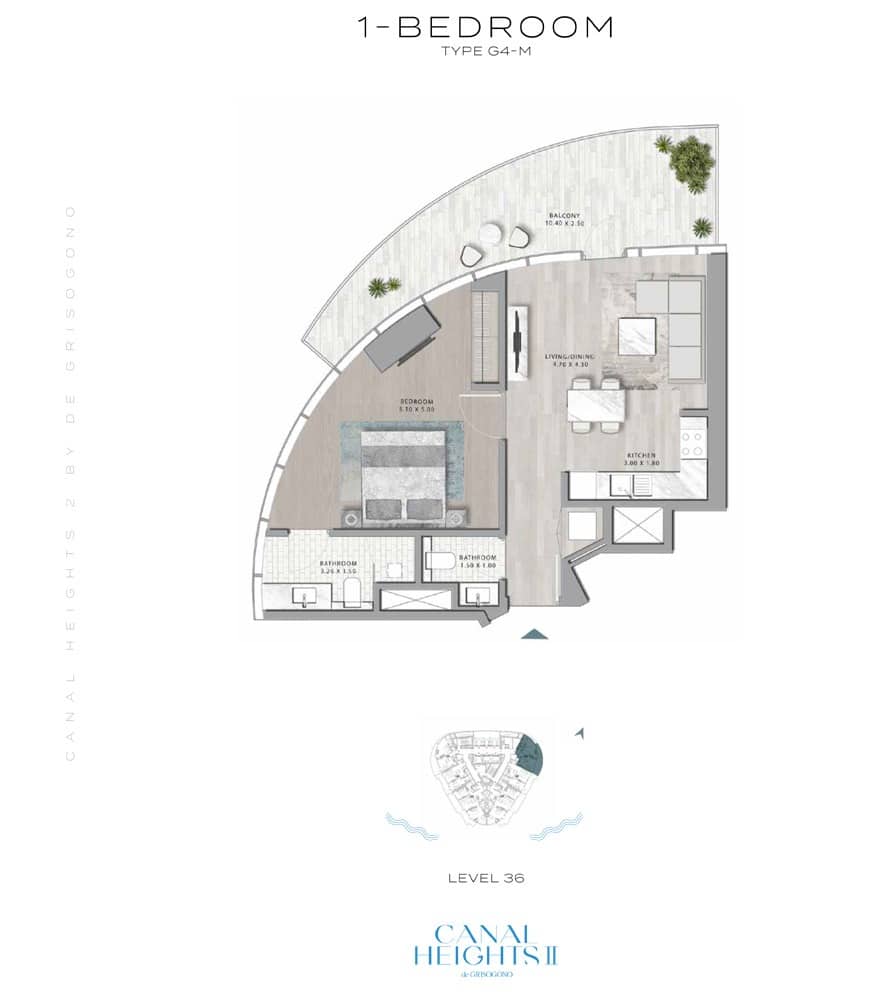 Damac canala heights 2 1bd g4 -m
