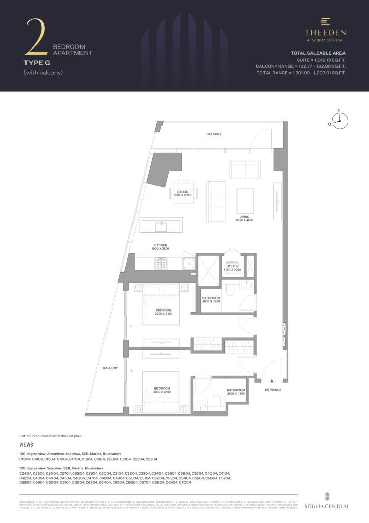 sobha central the eden 2 BD type g