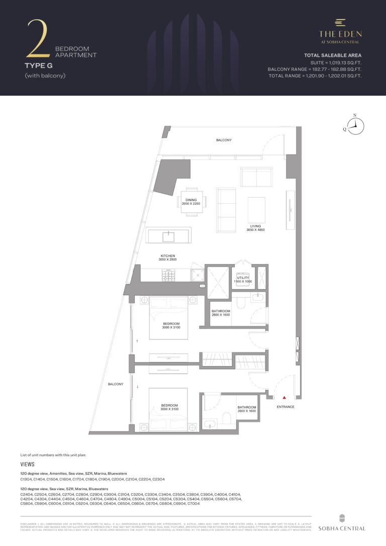 sobha central the eden 2 BD type g