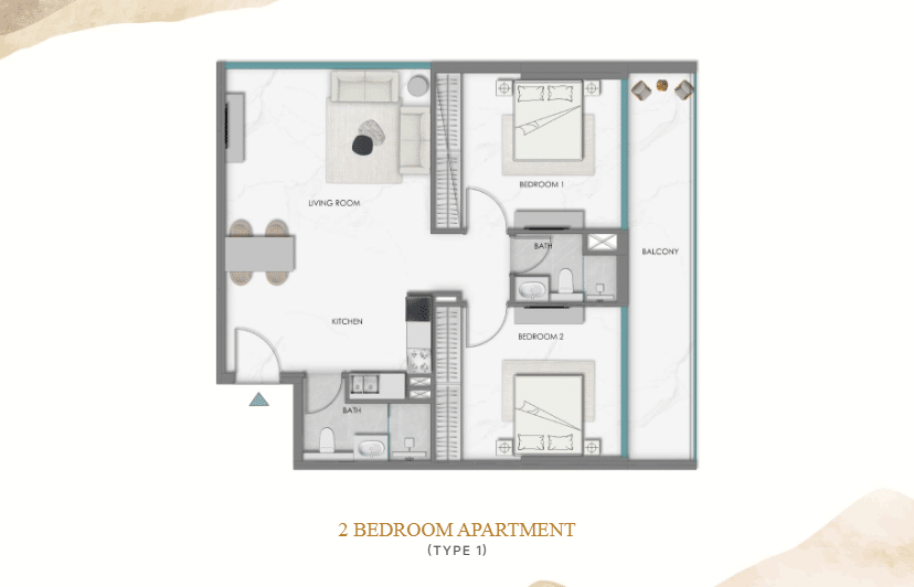 samana hills south 2 bhk type 1