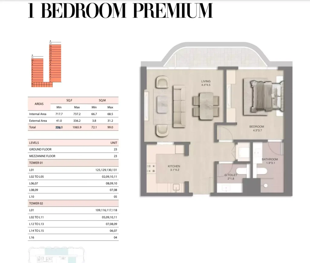 mirasol 1 bhk premium