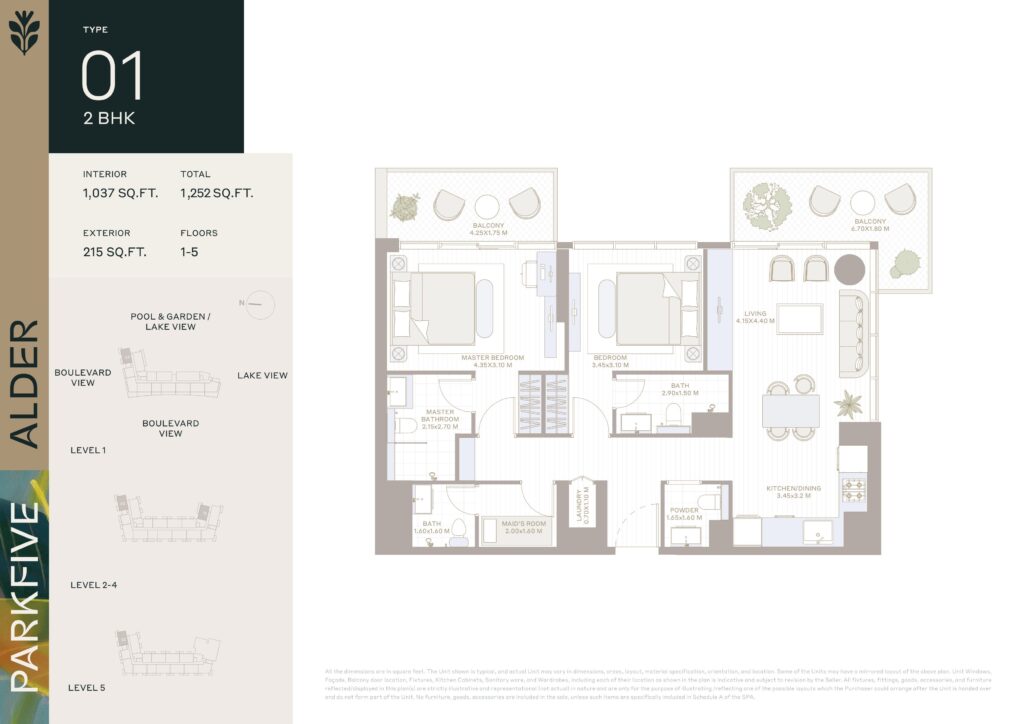 DEYAAR Alder 2 BHK TYPE 01