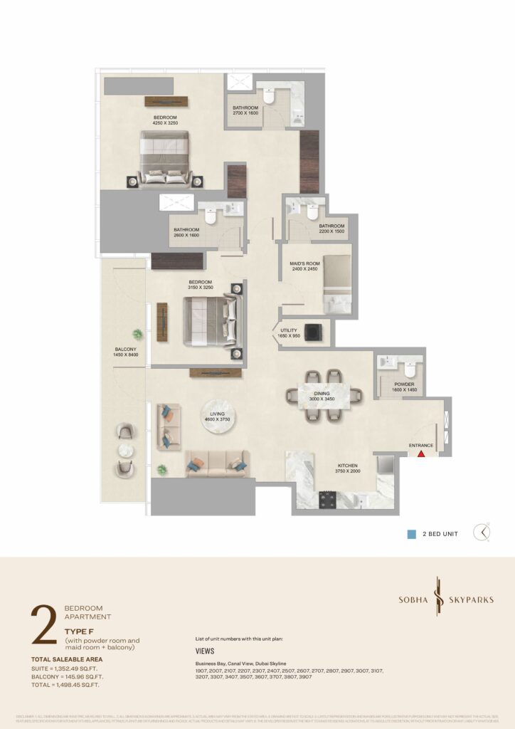 Sobha SkyParks 2BHK Type F