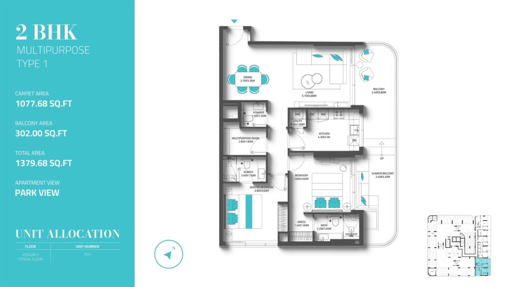 Reef 997 2bhk type 1