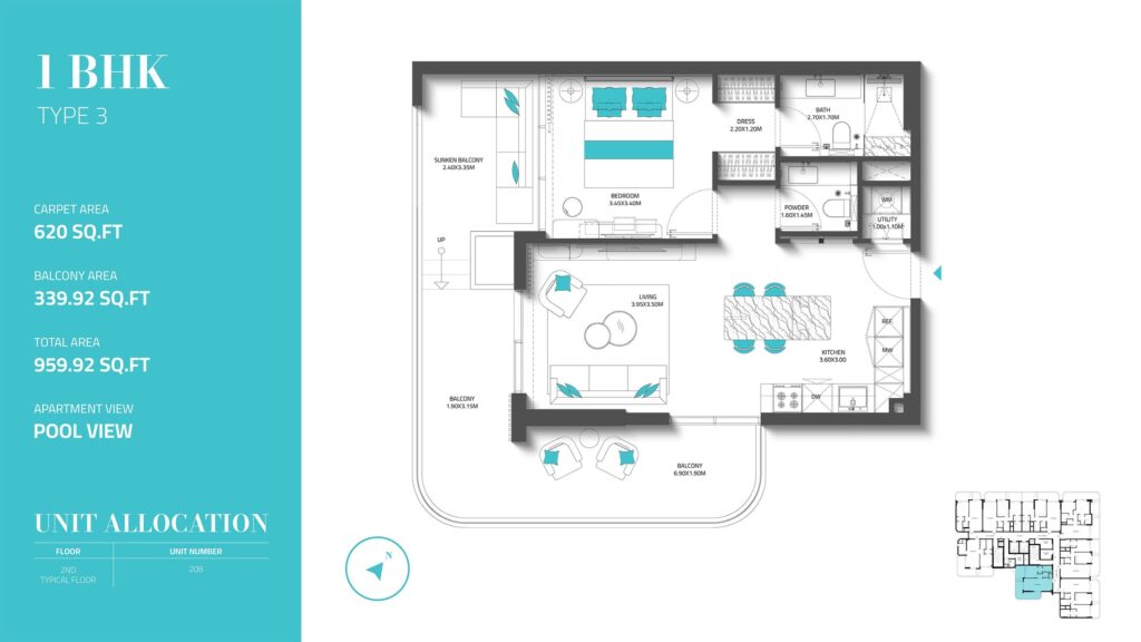Reef 997 1bhk type 3