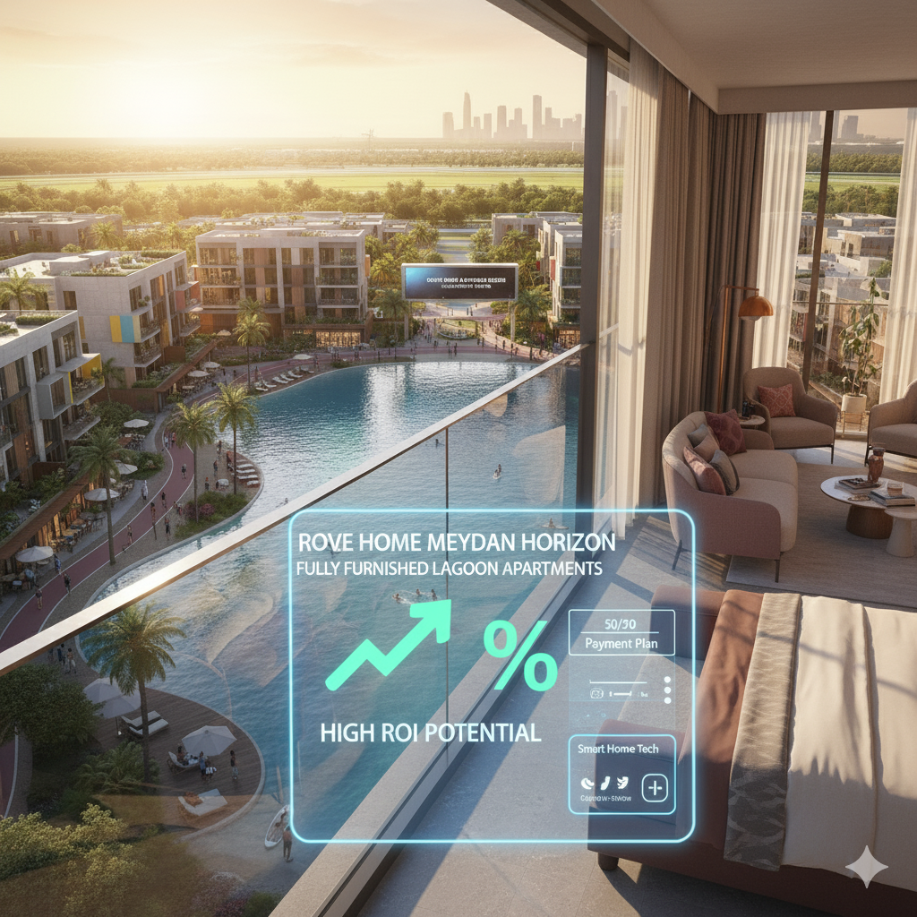 Rove Home Meydan Horizon – Fully Furnished Lagoon Apartments with High ROI