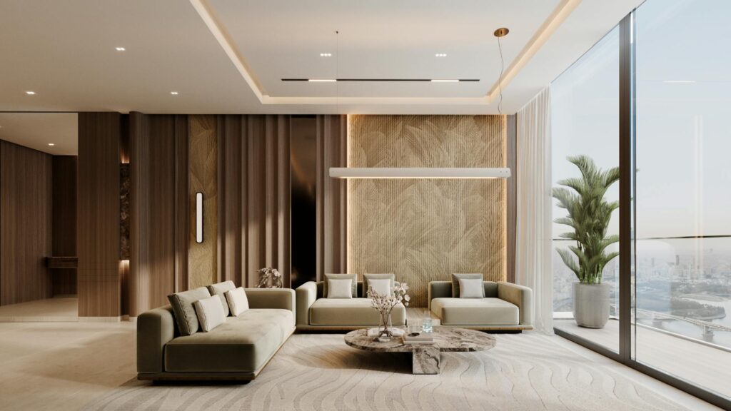 binghatti luxuria living area