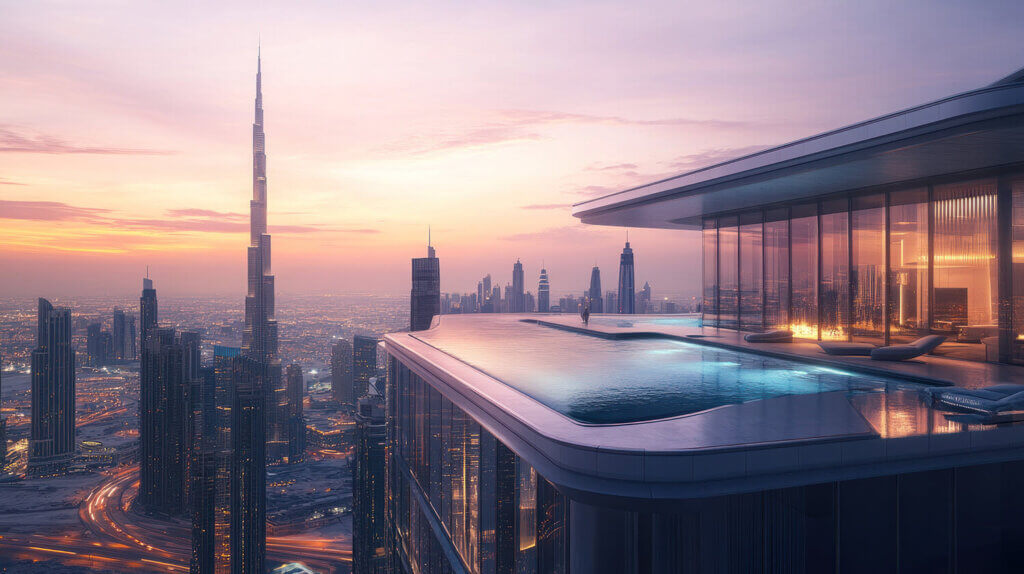 Elegant view to burj khalifa