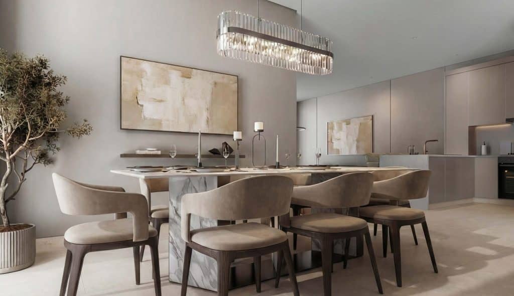 Sobha-The-Terraces-Garden-Villa-4-BHK-Majlis-Dining-Area-and-Kitchen