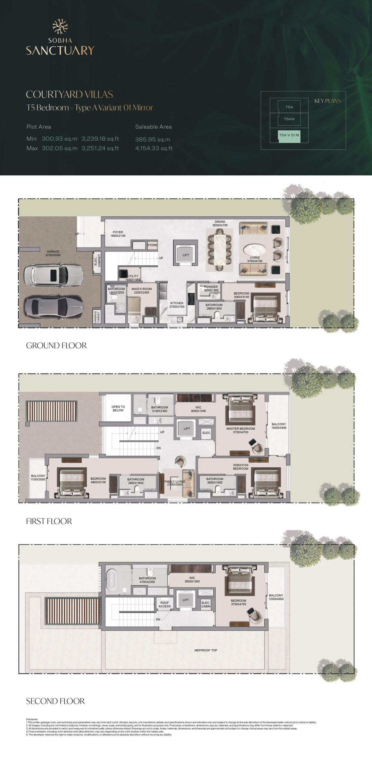 Courtyard Villas T5 Bedroom - Type A Variant 01 Mirror