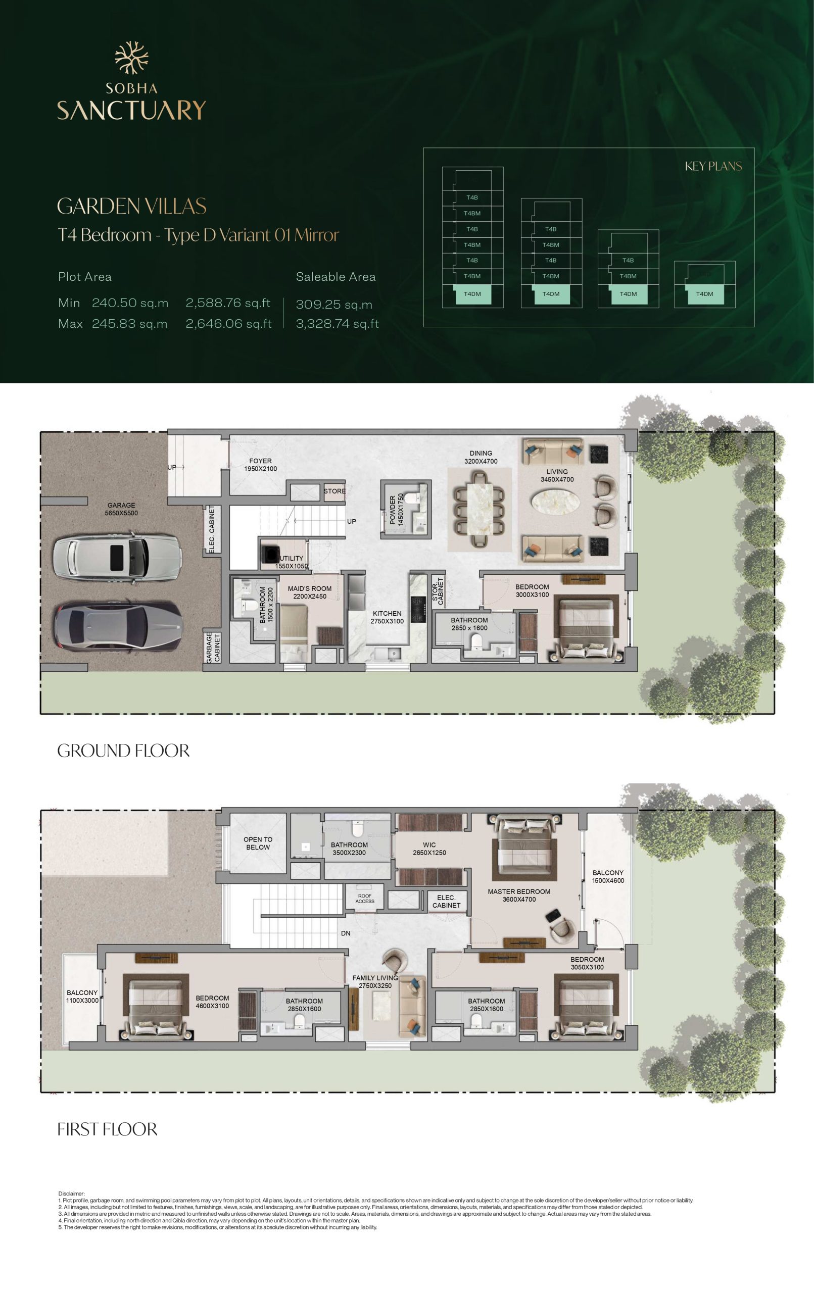 Garden Villa T4 Bedroom - Type D Variant 1 Mirror