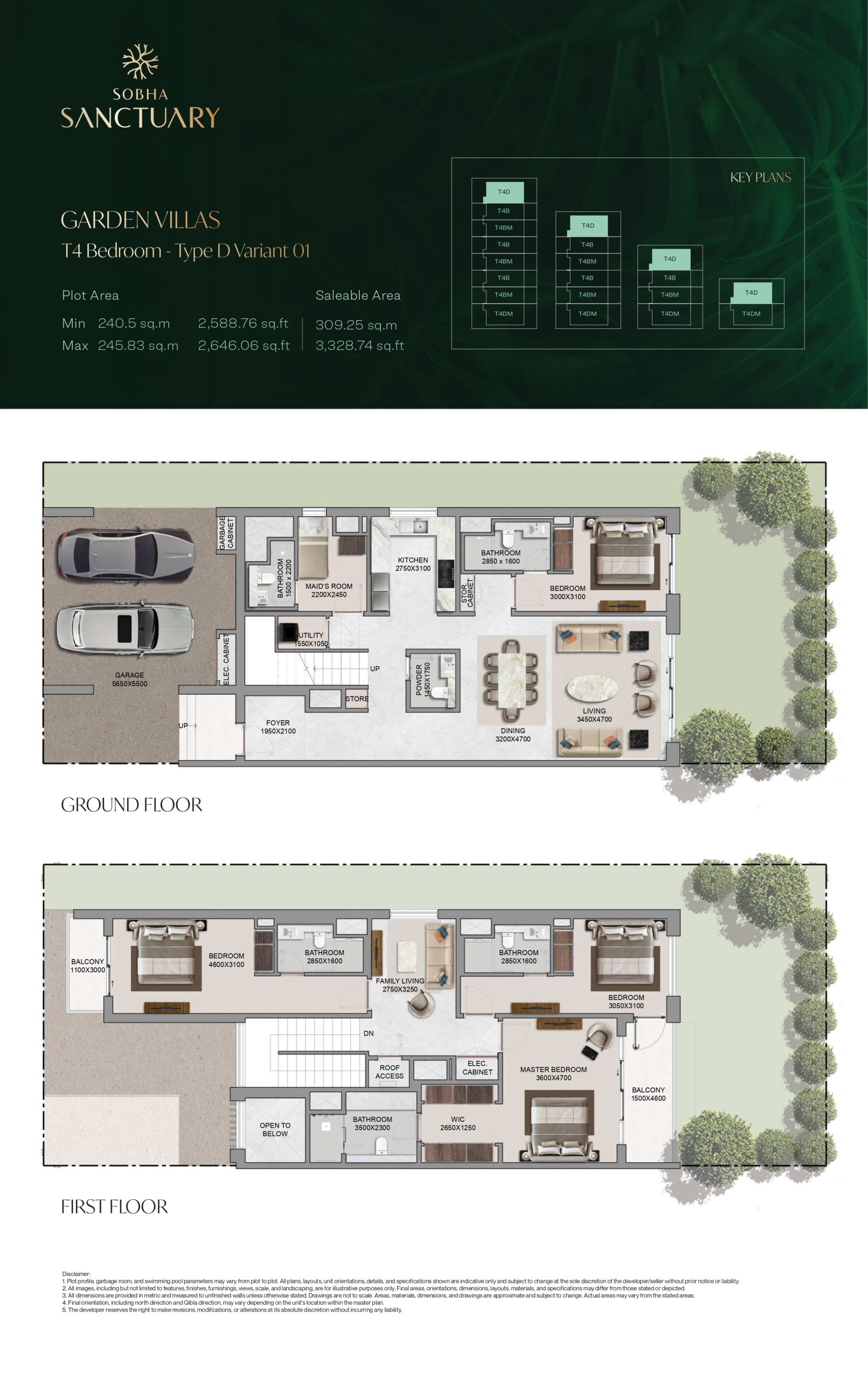 Garden Villa T4 Bedroom - Type D Variant 1 Mirror