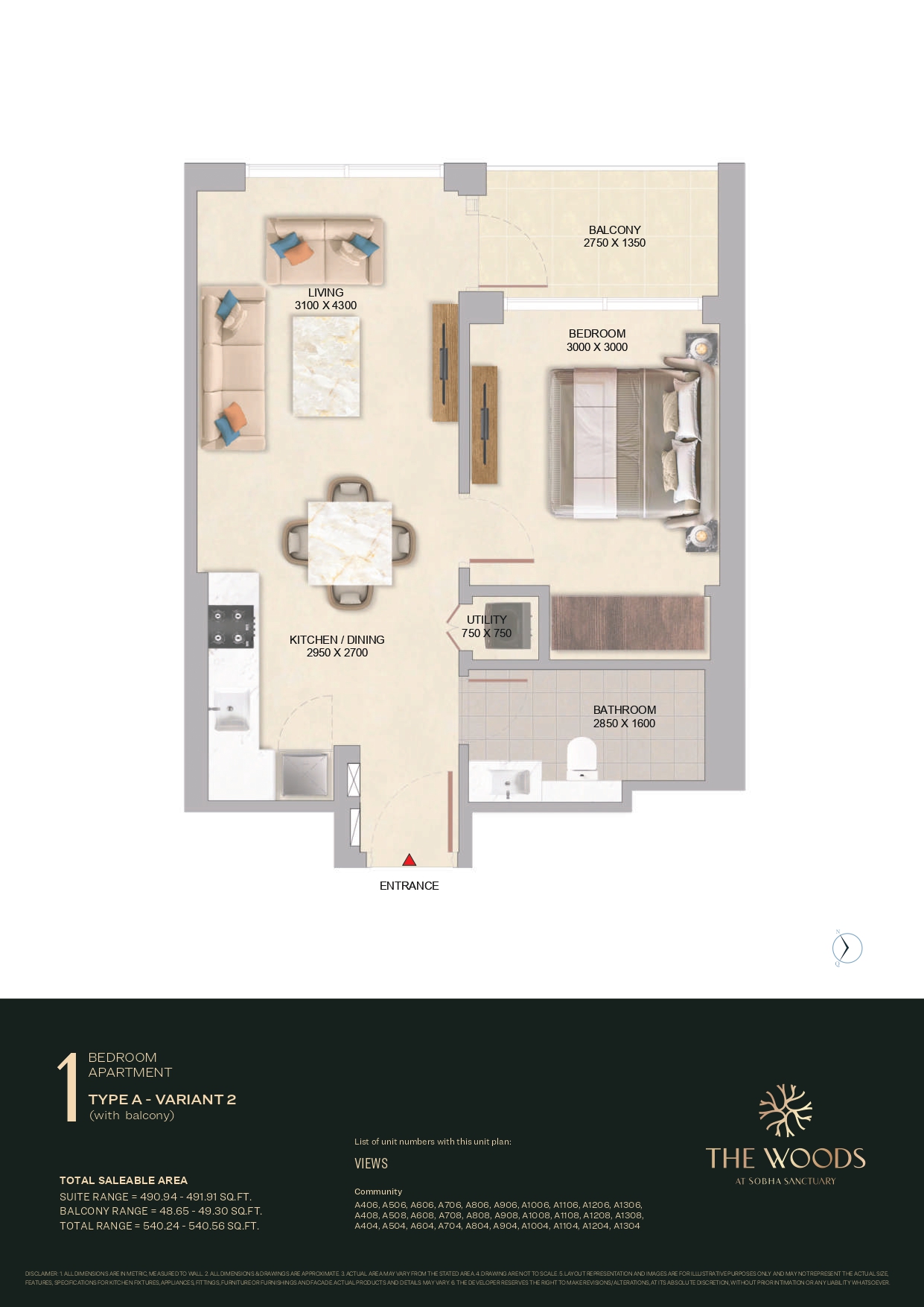 1 Bedroom Apartment Variant 2