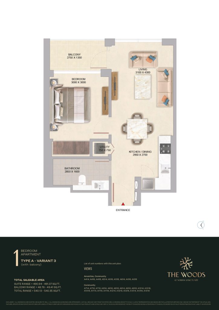 1 Bedroom Apartment Variant 3