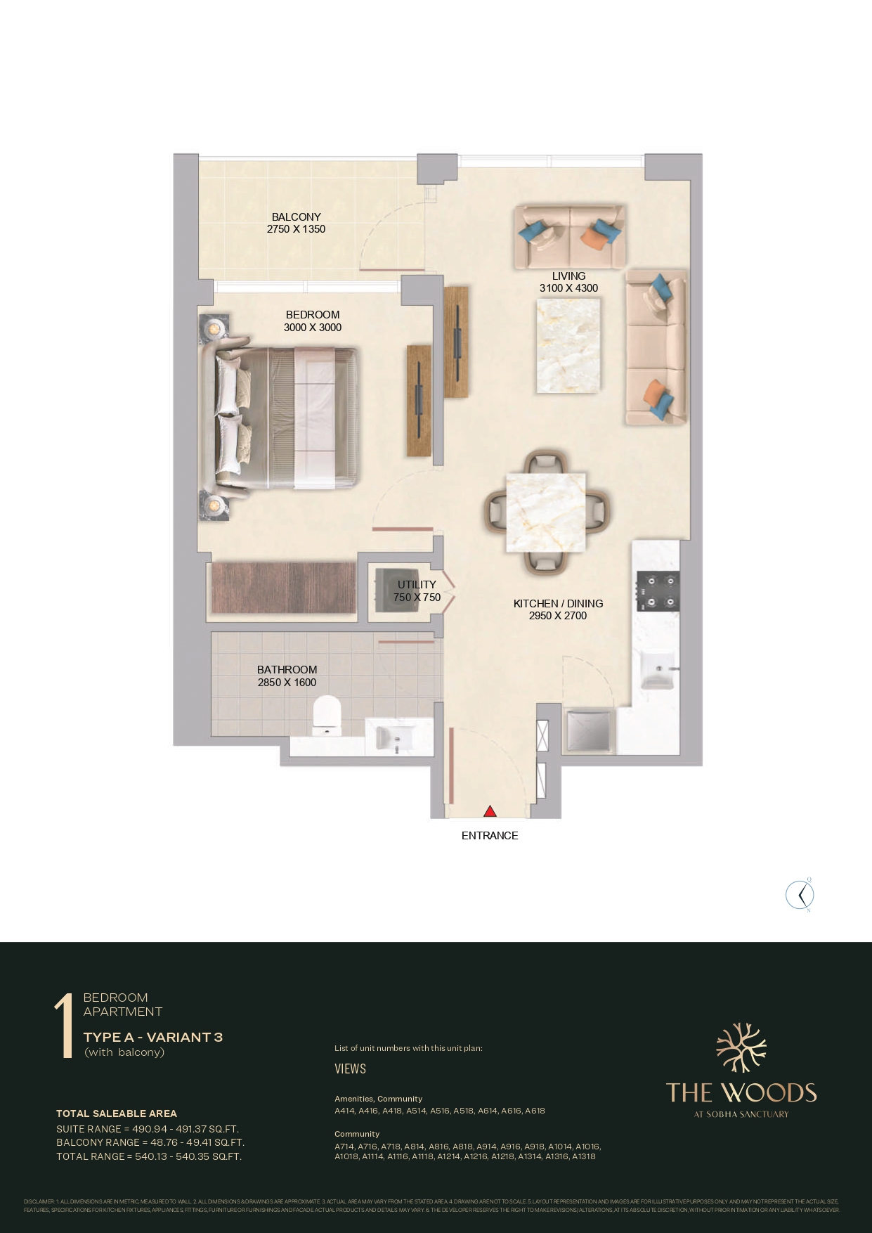 1 Bedroom Apartment Variant 3
