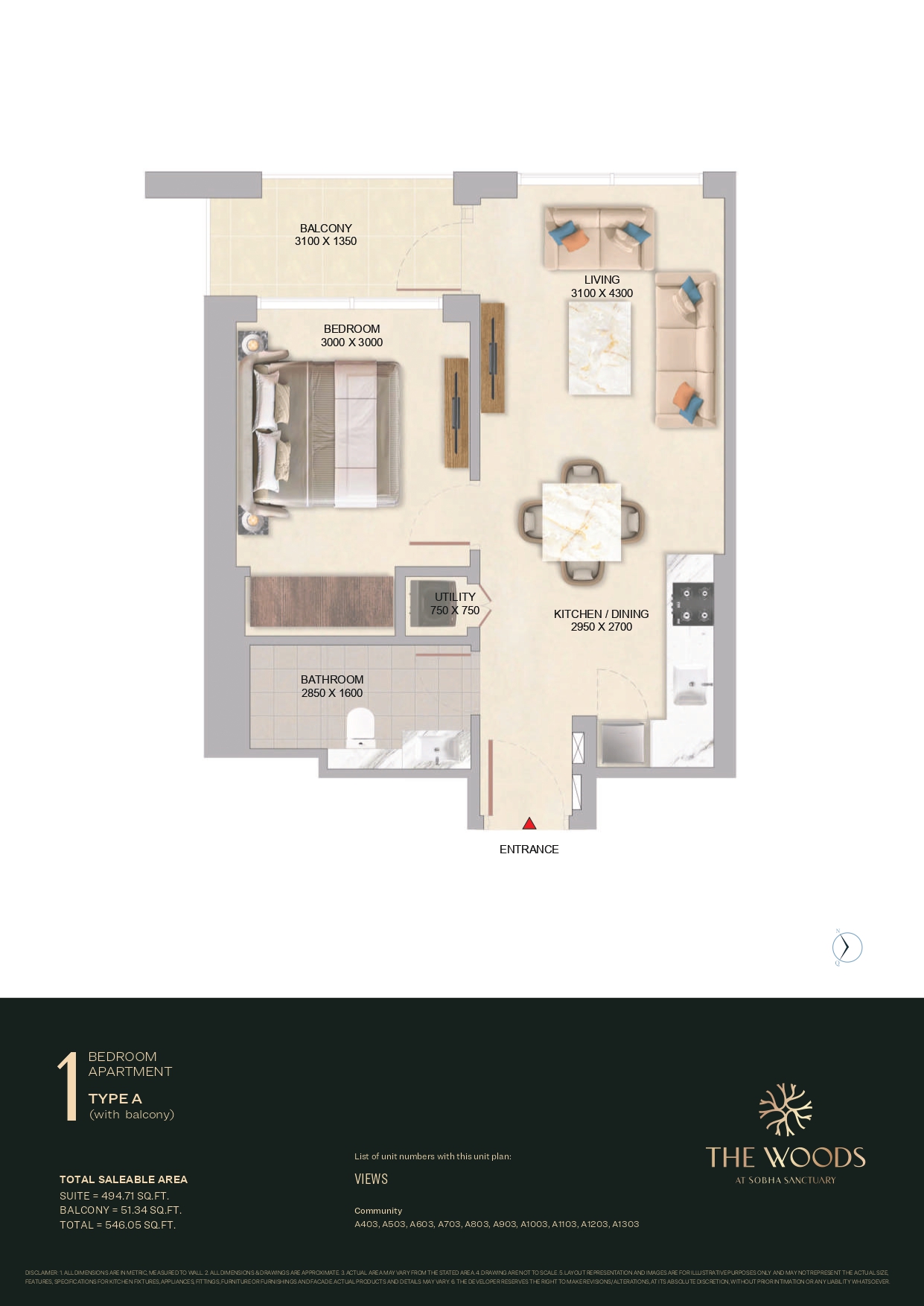 1 Bedroom Apartment Type A