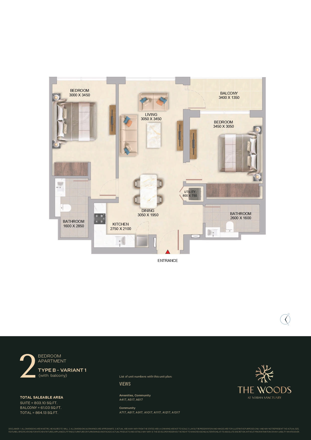 2 Bedroom Apartment Type B Variant 1