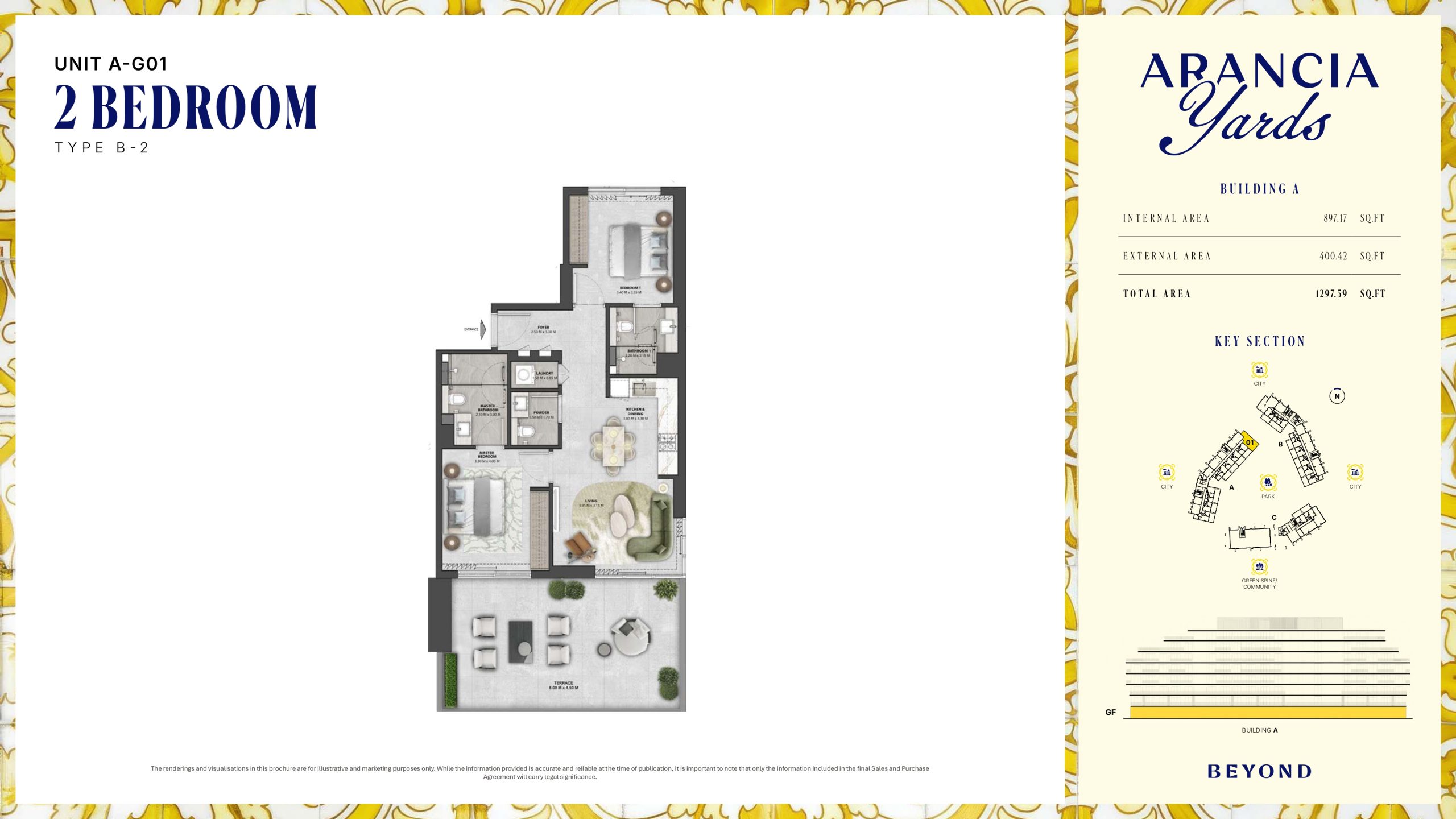 Arancia Yards by Beyond, City of Arabia Dubai — ARANCIA - THE YARDS Unit A-001 2BHK Type B-2