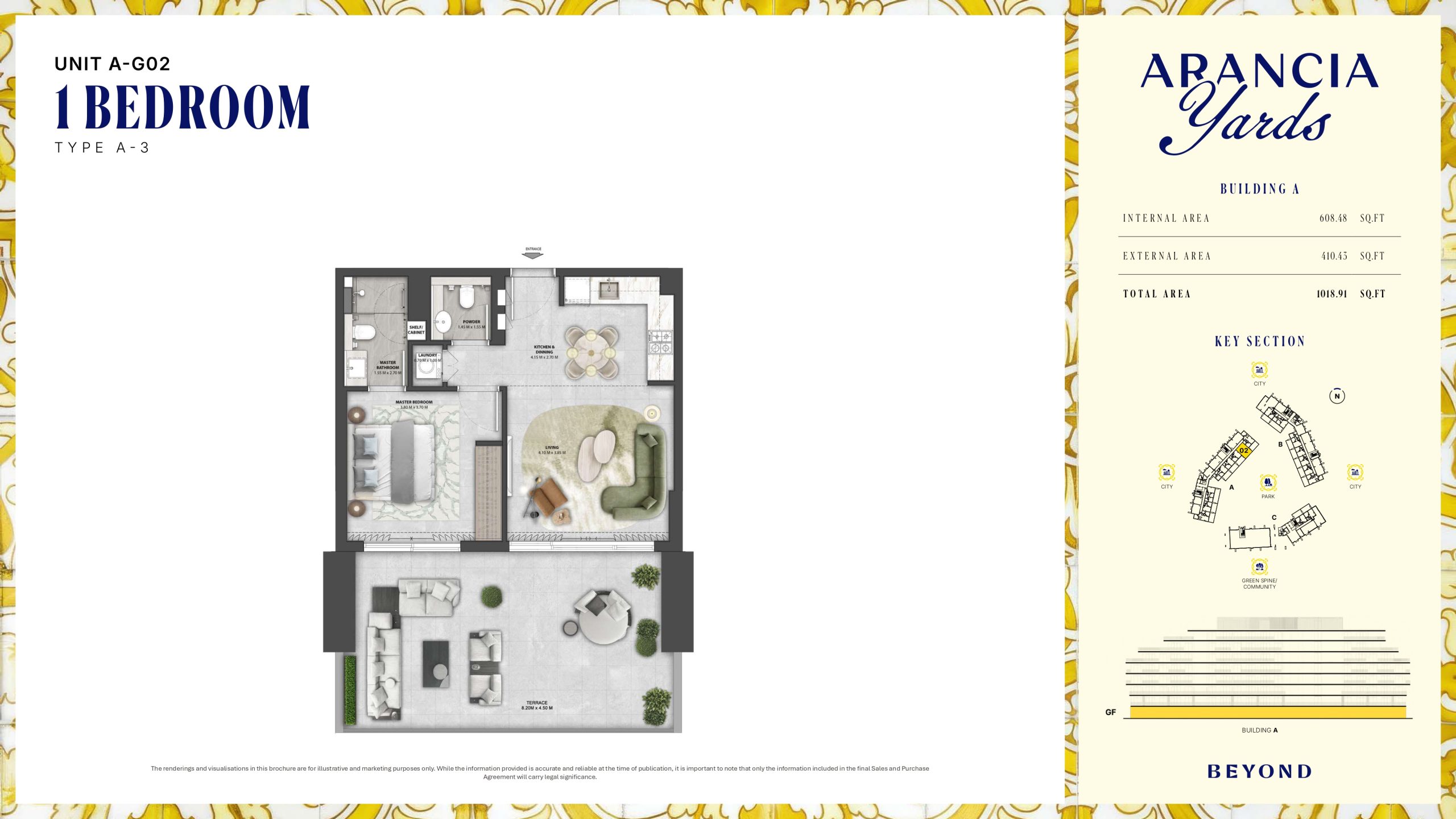 Arancia Yards by Beyond, City of Arabia Dubai — ARANCIA - THE YARDS Unit A-002 1BHK Type A-3