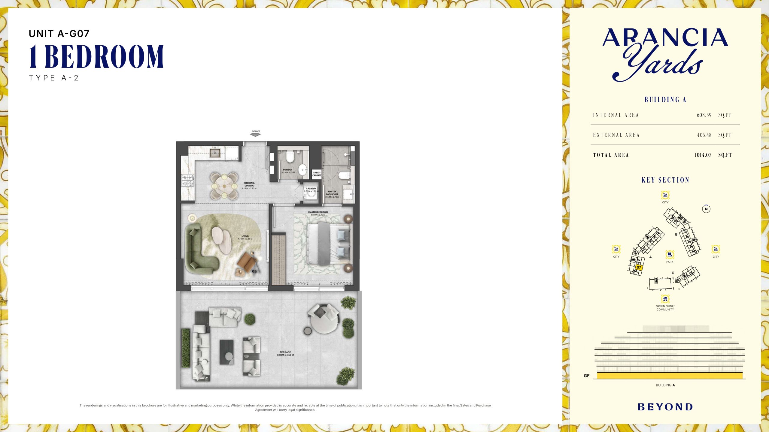 Arancia Yards by Beyond, City of Arabia Dubai — ARANCIA - THE YARDS Unit A-007 1BHK Type A-2