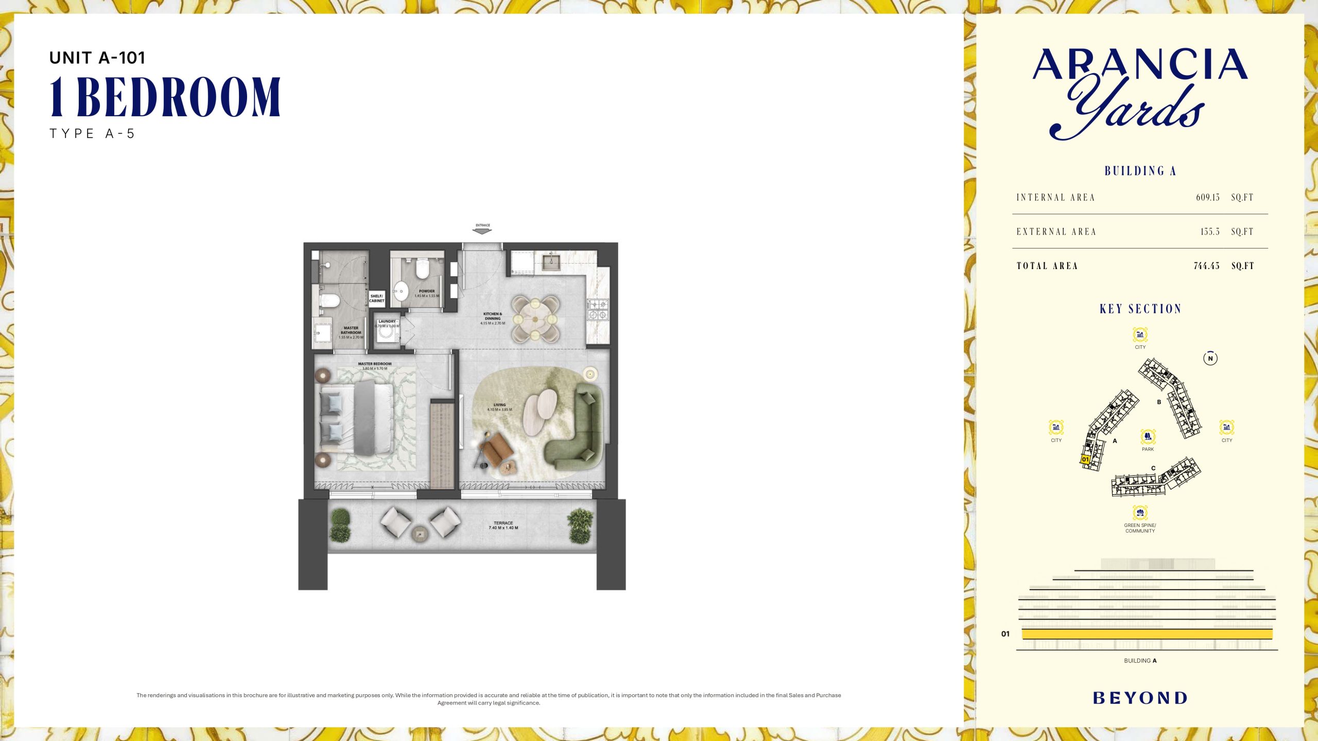 Arancia Yards by Beyond, City of Arabia Dubai — ARANCIA - THE YARDS Unit A-101 1BHK Type A-5