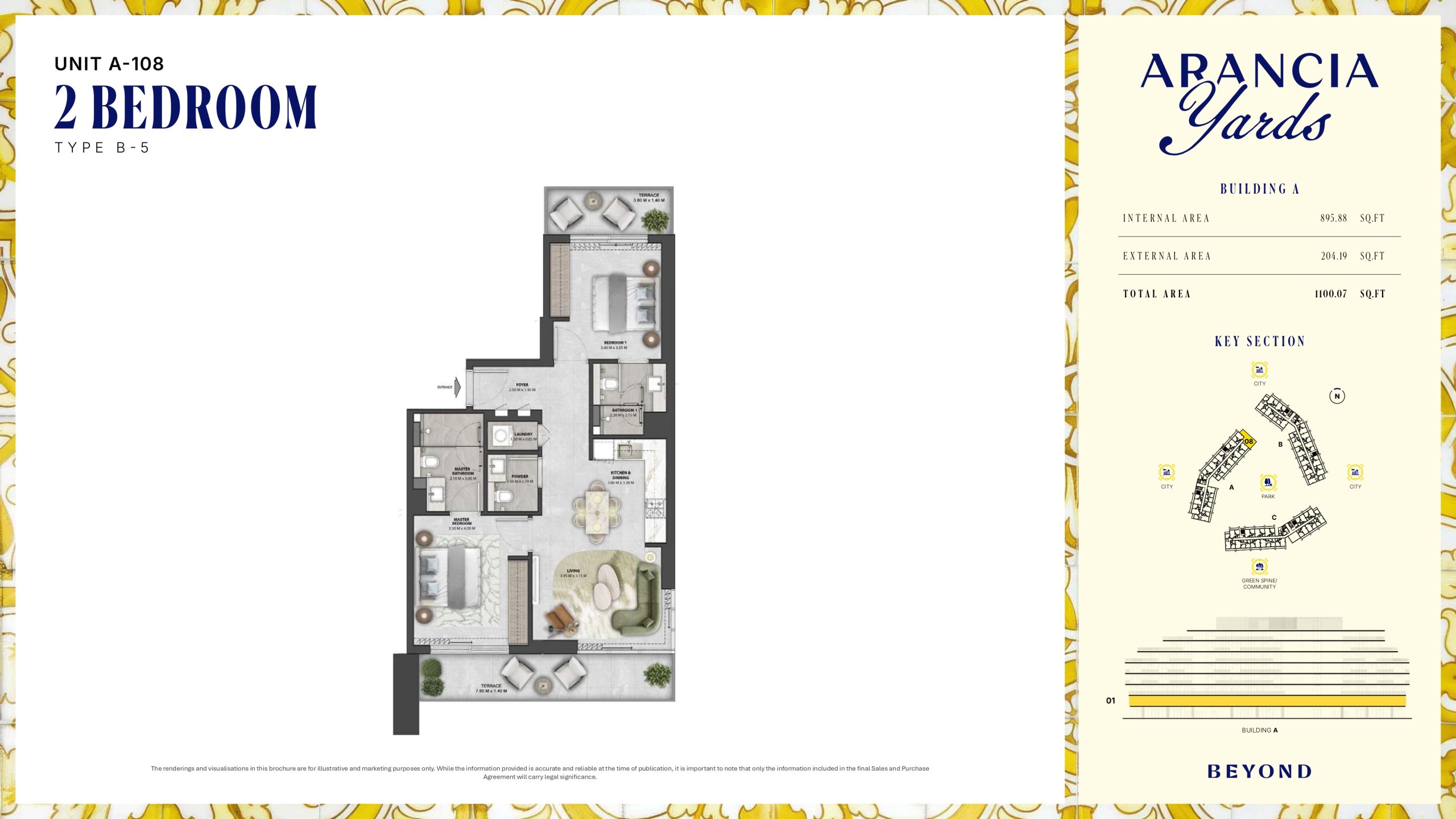 Arancia Yards by Beyond, City of Arabia Dubai — ARANCIA - THE YARDS Unit A-108 2BHK Type B-5