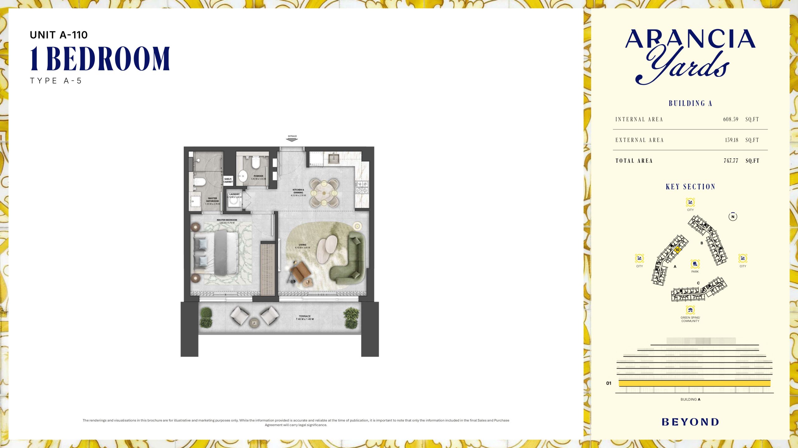 Arancia Yards by Beyond, City of Arabia Dubai — ARANCIA - THE YARDS Unit A-110 1BHK Type A-5