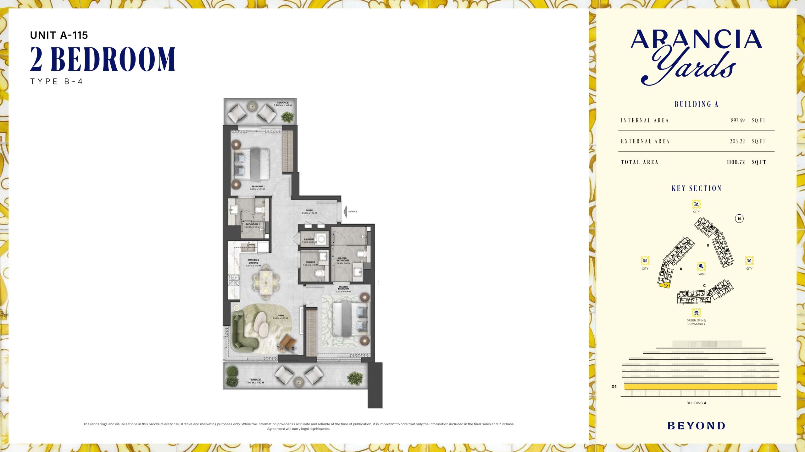 Arancia Yards by Beyond, City of Arabia Dubai — ARANCIA - THE YARDS Unit A-115 2BHK Type B-4