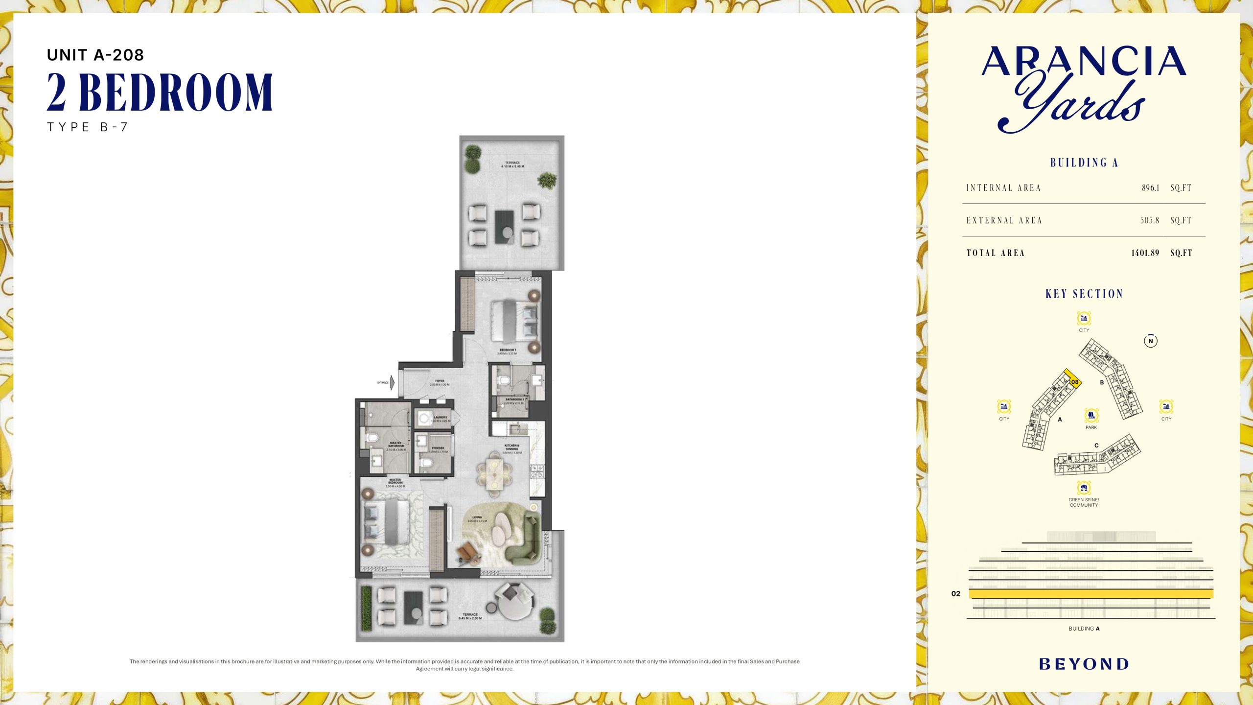 Arancia Yards by Beyond, City of Arabia Dubai — ARANCIA - THE YARDS Unit A-208 2BHK Type B-7