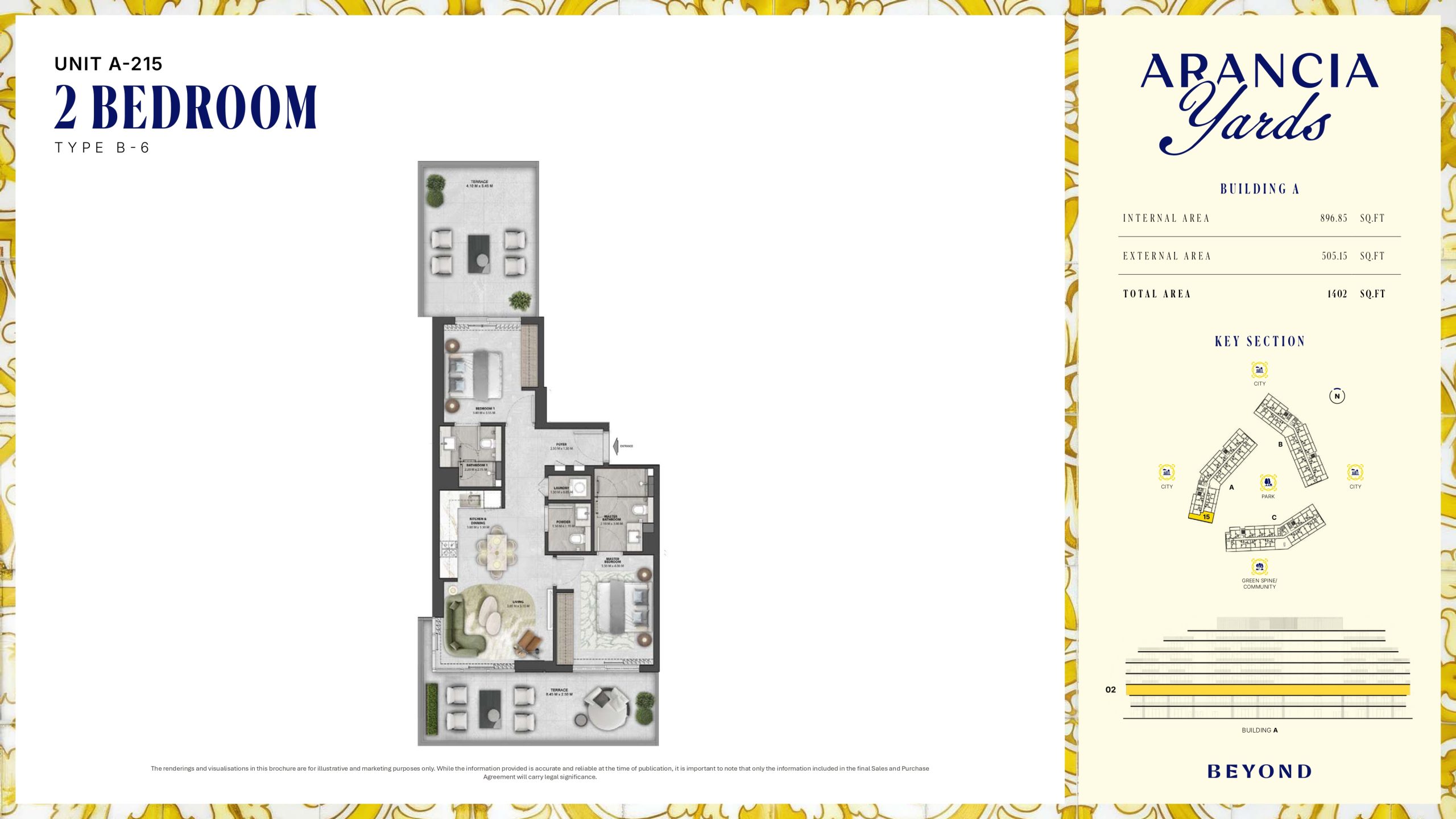 Arancia Yards by Beyond, City of Arabia Dubai — ARANCIA - THE YARDS Unit A-215 2BHK Type B-6