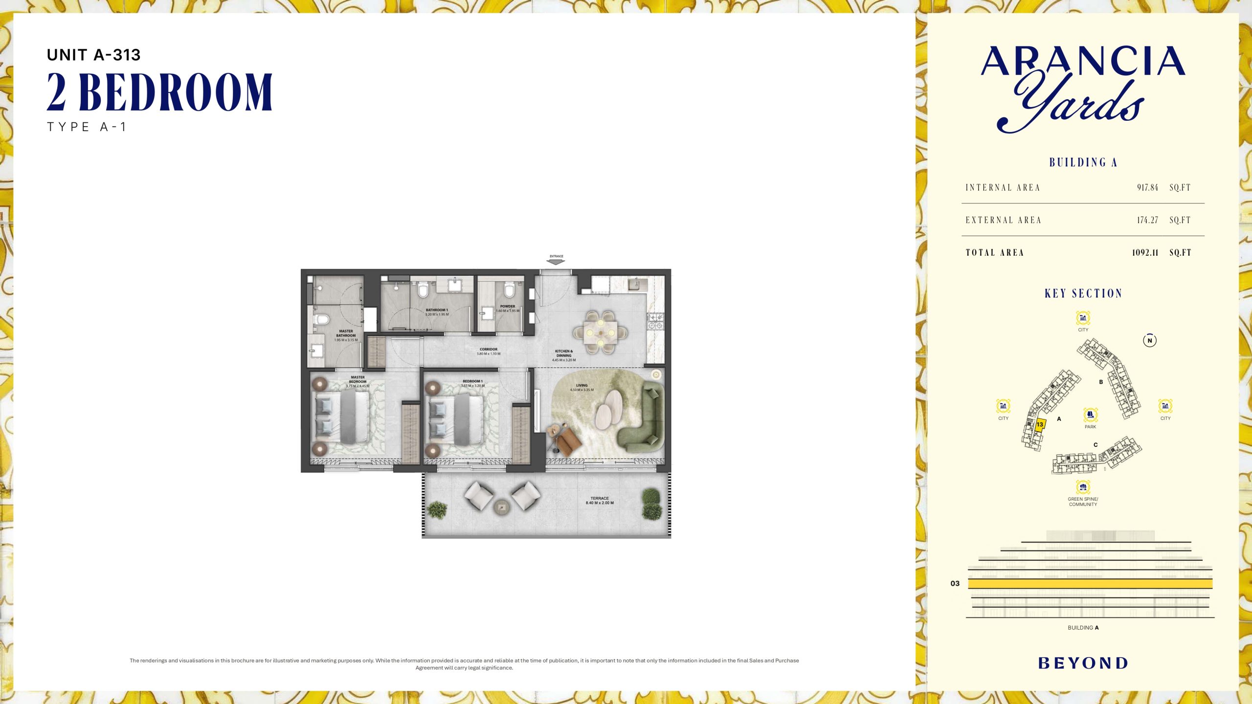Arancia Yards by Beyond, City of Arabia Dubai — ARANCIA - THE YARDS Unit A-313 2BHK Type A-1