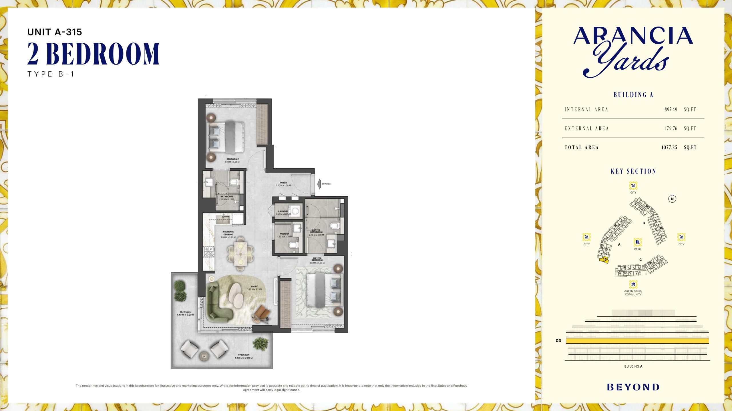 Arancia Yards by Beyond, City of Arabia Dubai — ARANCIA - THE YARDS Unit A-315 2BHK Type B-1