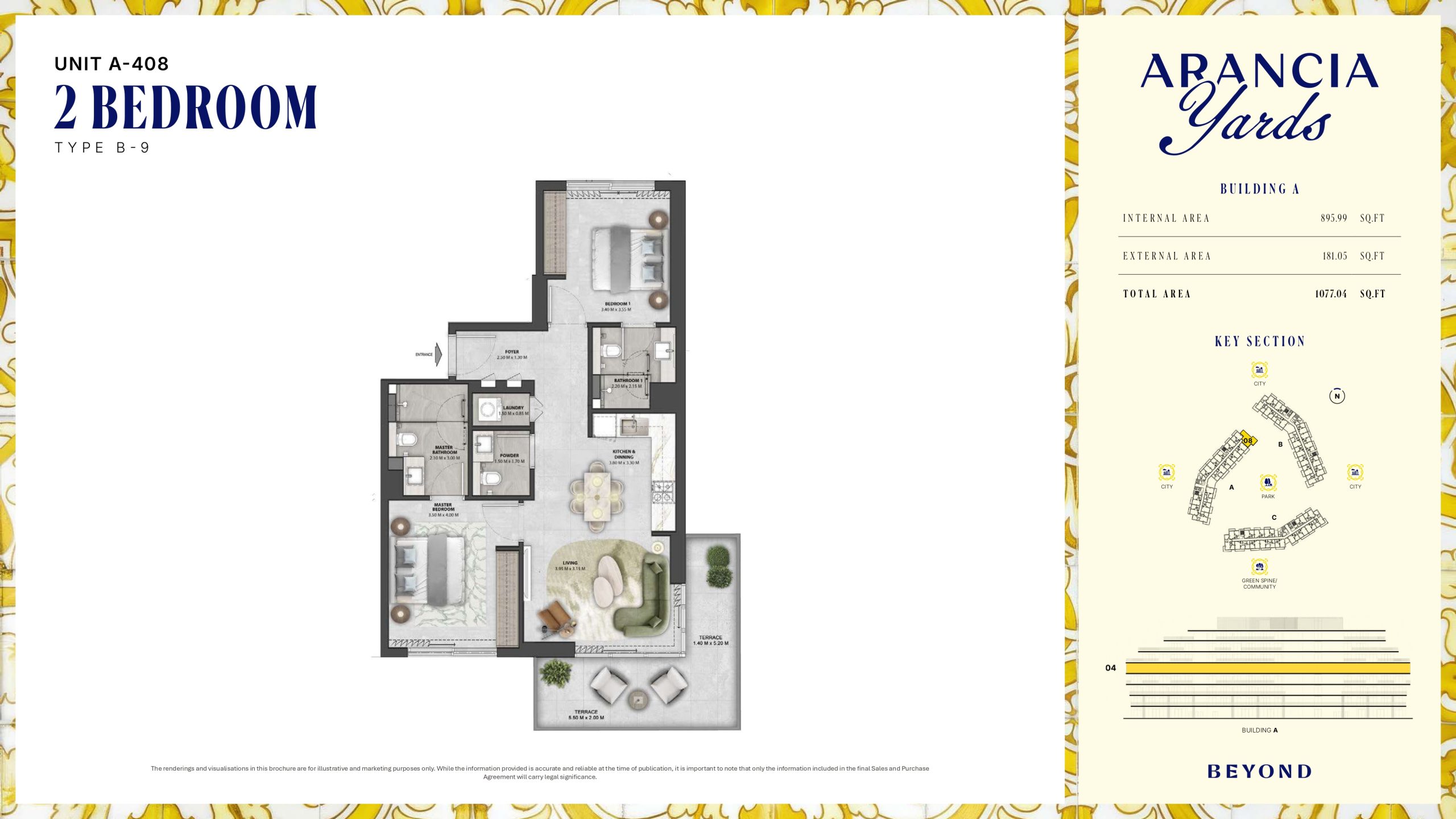 Arancia Yards by Beyond, City of Arabia Dubai — ARANCIA - THE YARDS Unit A-408 2BHK Type B-9
