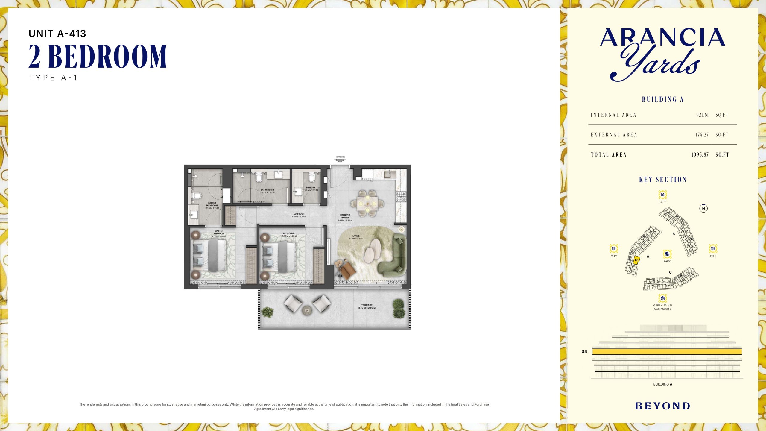 Arancia Yards by Beyond, City of Arabia Dubai — ARANCIA - THE YARDS Unit A-413 2BHK Type A-1