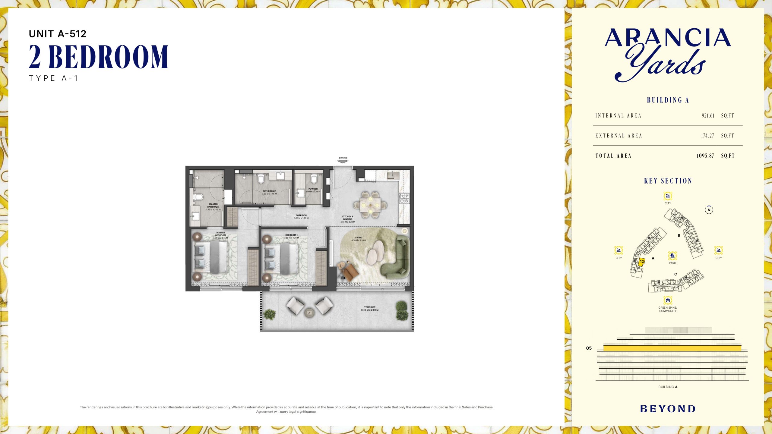 Arancia Yards by Beyond, City of Arabia Dubai — ARANCIA - THE YARDS Unit A-512 2BHK Type A-1