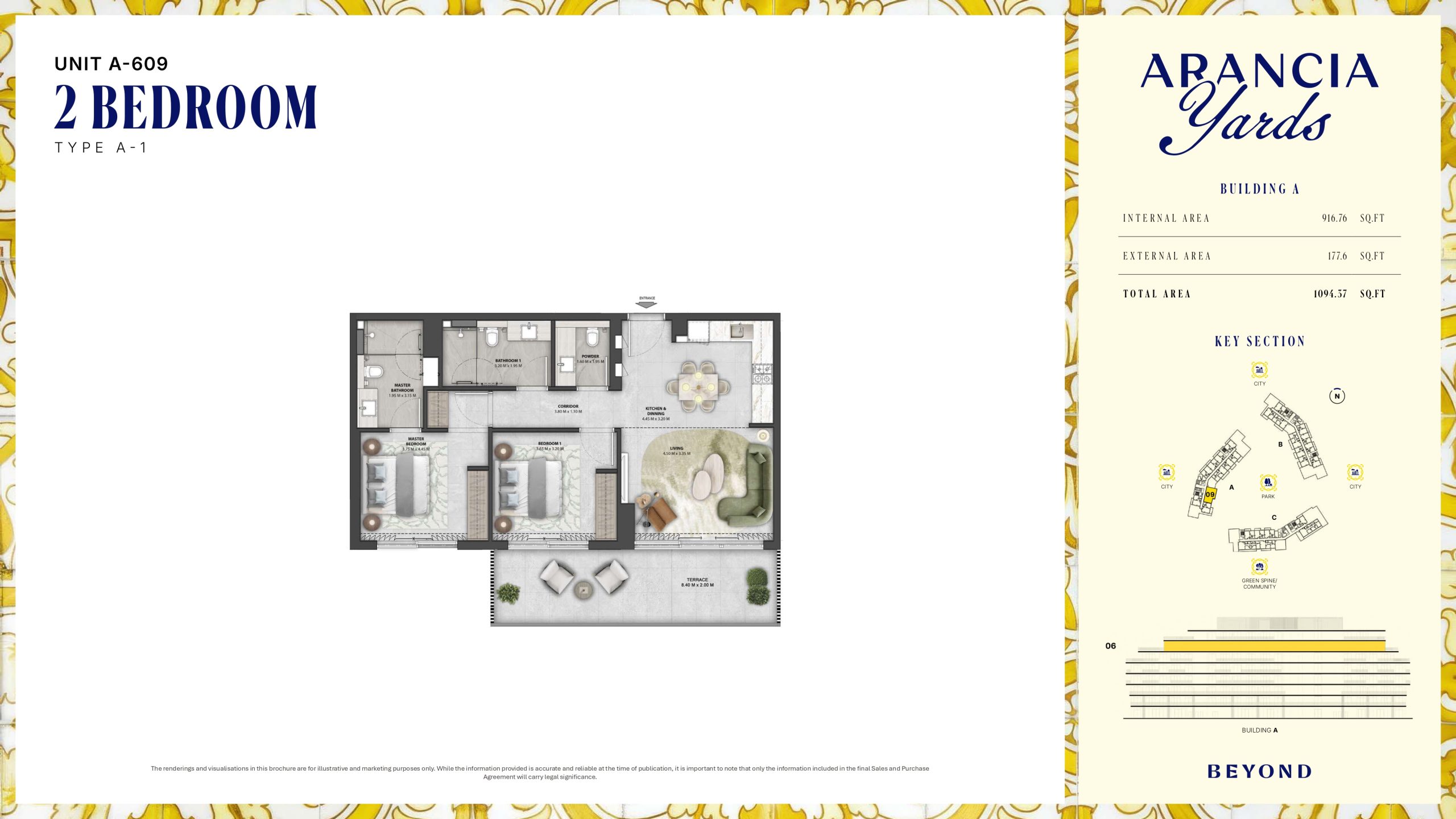 Arancia Yards by Beyond, City of Arabia Dubai — ARANCIA - THE YARDS Unit A-609 2BHK Type A-1